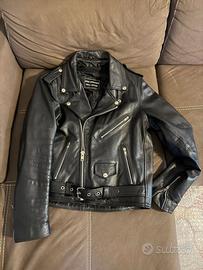 Giubbotto "chiodo" in vera pelle