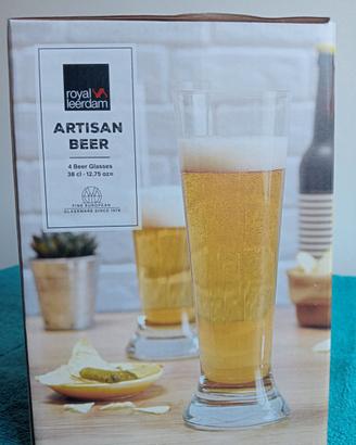 Bicchieri birra set da 4, 380ml capacità