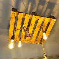 LAMPADARIO ARTIGIANALE CON LAMPADINE VINTAGE NUOVO