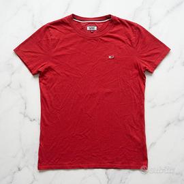 T-shirt Tommy Jeans uomo rossa con logo taglia L