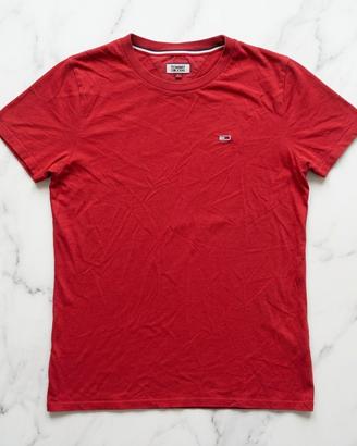 T-shirt Tommy Jeans uomo rossa con logo taglia L