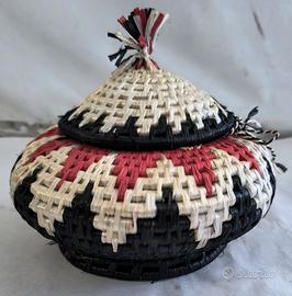 CESTO ANTICO CON COPERCHIO CM 20 CESTO SARDO IN GI