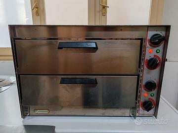 Forno per pizza con pietra refrattaria 2 ripiani 