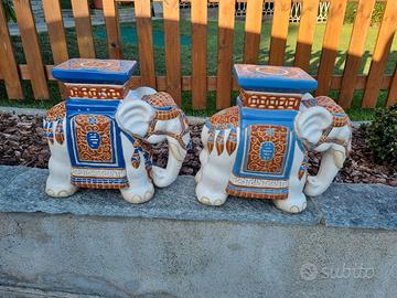 Elefanti porta vaso - porta piante in ceramica