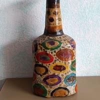 bottiglia decorata a mano vintage 