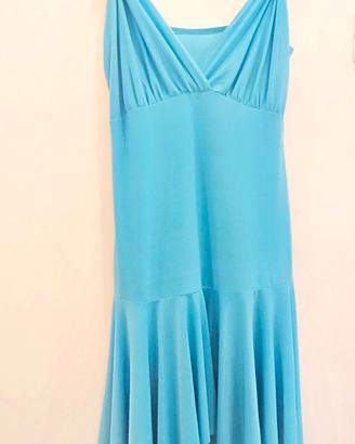 Vestito Turchese Asimmetrico Stile Impero 