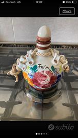 2 borracce grappa ceramica friulana tappi diversi