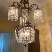 Lampadario a gocce di cristallo