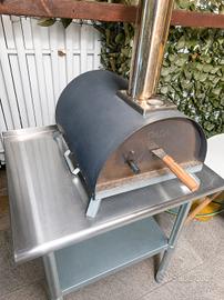Forno Pizza a Gas + tavolo  inox professionale 