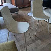 coppia sedie resina bianca design "ovetto"