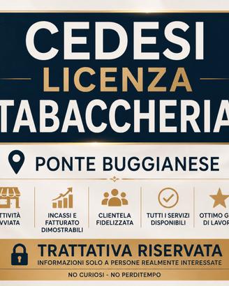 Licenza tabaccheria a ponte buggianese