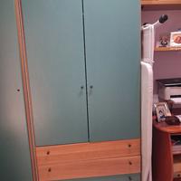 cameretta verde e legno