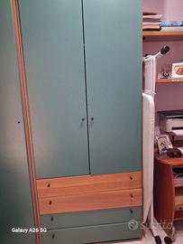 cameretta verde e legno