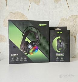 Cuffie e Mouse Gaming Acer LASER + STARLIGHT.
