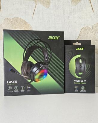 Cuffie e Mouse Gaming Acer LASER + STARLIGHT.