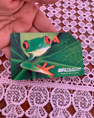 Scheda telefonica della Telecom con rana