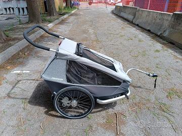 carrello/rimorchio bici per 2 bambini