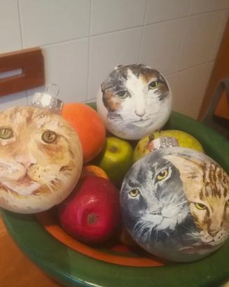 Eseguo palle di NATALE personalizzate foto animali