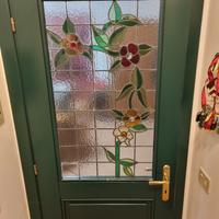 Porta interna in legno con vetro piombato artistic