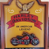 quadro Harley Davidson legno vintage