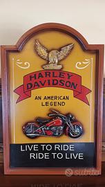 quadro Harley Davidson legno vintage