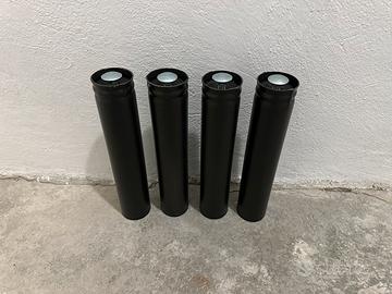 Set 4 Piedini Cilindrici in Metallo Nero con viti