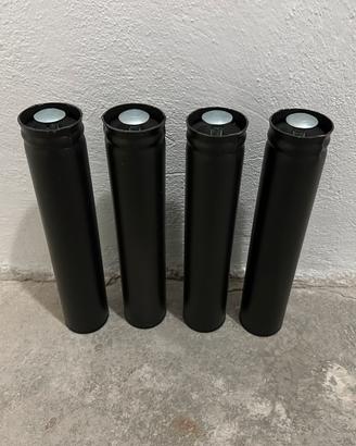 Set 4 Piedini Cilindrici in Metallo Nero con viti