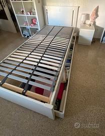 Letto singolo 90 x 200 con 2 cassettoni