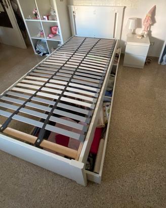 Letto singolo 90 x 200 con 2 cassettoni
