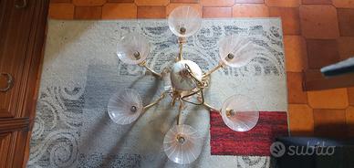 Lampadario F. fabbian 5 luci anni 80 