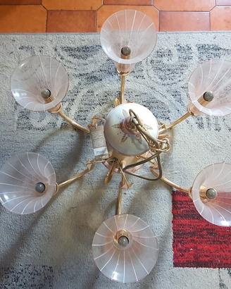 Lampadario F. fabbian 5 luci anni 80 