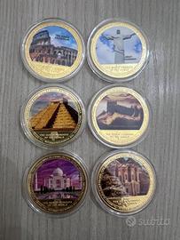 Set monete le bellezze del mondo
