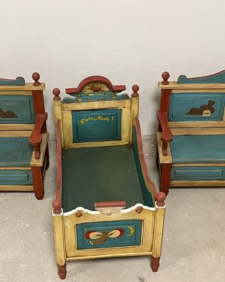 2 panche da bambino 1 lettino/culla bambolevintage