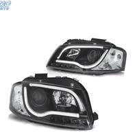 FARI AUDI A3 8P 03-08 CON DRL LED NERI
