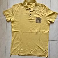Polo da uomo gialla in cotone
