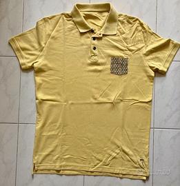 Polo da uomo gialla in cotone