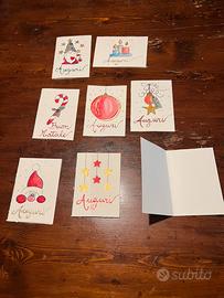 Biglietti d’auguri natalizi dipinti a mano