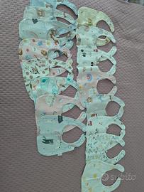 16 bavaglini cotone / TPU impermeabili