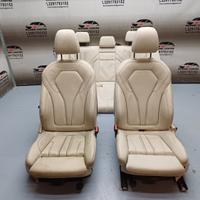 Set sedili in pelle beige cucitura beige bmw g30 f