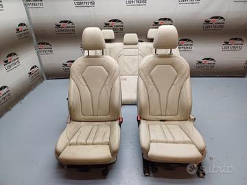 Set sedili in pelle beige cucitura beige bmw g30 f