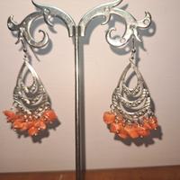 orecchini argento con corallo