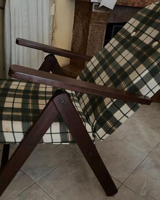 Poltrona pieghevole,Sedia Pieghevol legno/Stoffa