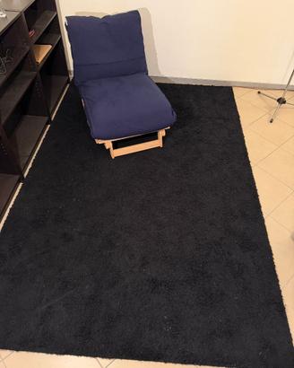 Tappeto nero shaggy 200x300 pelo lungo