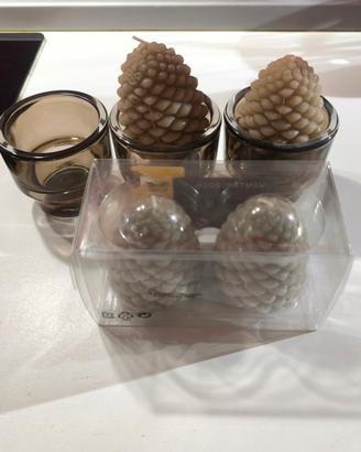 Set Candele a Pigna ikea e Portacandele