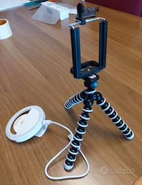 Luce LED con treppiede per selfie e video