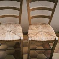 sedie impagliate, coppia.