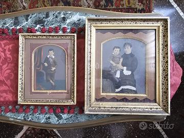 Meravigliosa coppia di foto antiche colorate mano