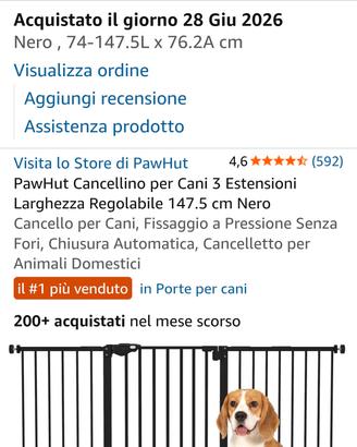 cancelletto per cani pawhut