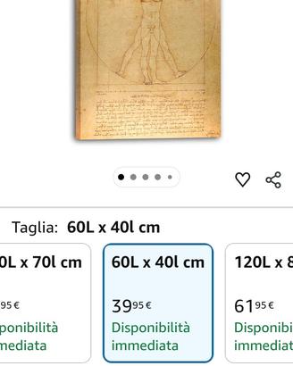 canvans su legno Uomo Vitruviano 60x40 come nuovo 