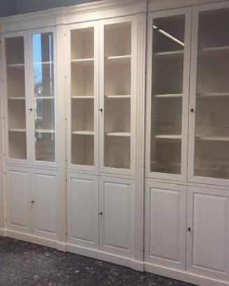 libreria in abete laccata 12 ante pannello vetro